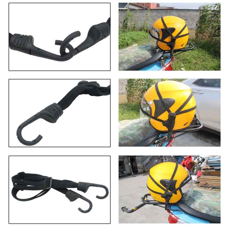 Motorcycle Elastic Fix Helmet Rope with 2 Hooks, Length: 60cm