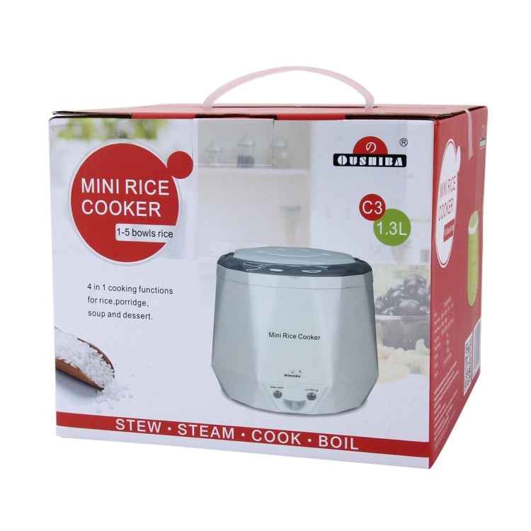 OUSHIBA Car Auto C3 Mini Multi-function Rice Cooker 12V 1.3L Volume for Rice Soup Noodles Vegetable Dessert