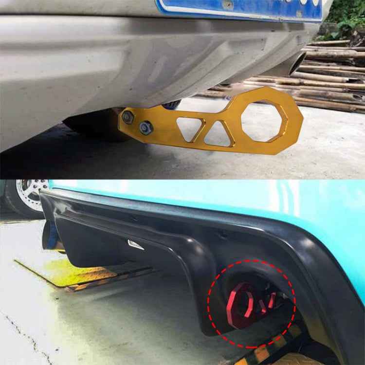 Aluminum Alloy Rear Tow Towing Hook Trailer Ring for Universal Car Auto with 2 x Screw Holes