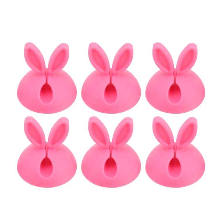 6 PCS CC-941 Rabbit Shape Single Hole Cable Clips Holder, Cable Management System and Cord Organizer Solution