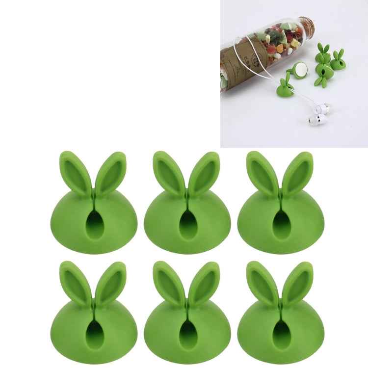 6 PCS CC-941 Rabbit Shape Single Hole Cable Clips Holder, Cable Management System and Cord Organizer Solution