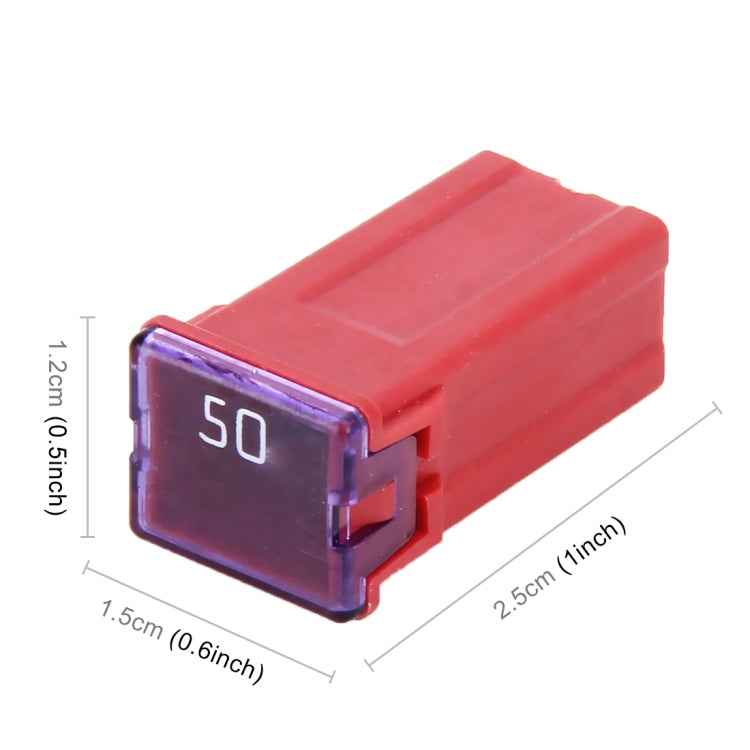 10 PCS Vehicle Car Plastic Shell Straight Female Terminal Push in Blade Cartridge PAL Fuse 50Amp 32V
