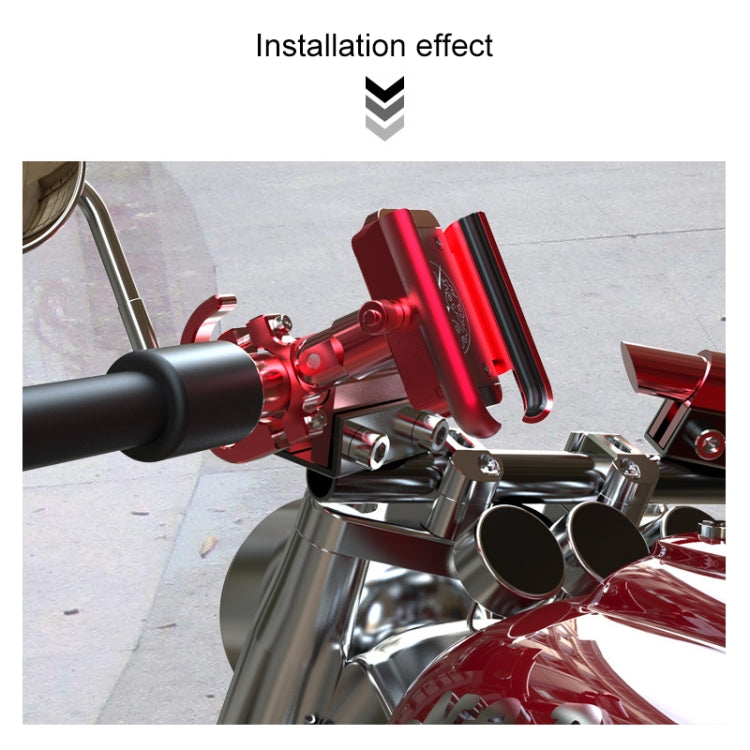 Motorcycle Aluminum Alloy Mobile Phone Bracket with Hook, Suitable for 4-6.5 inch Phones