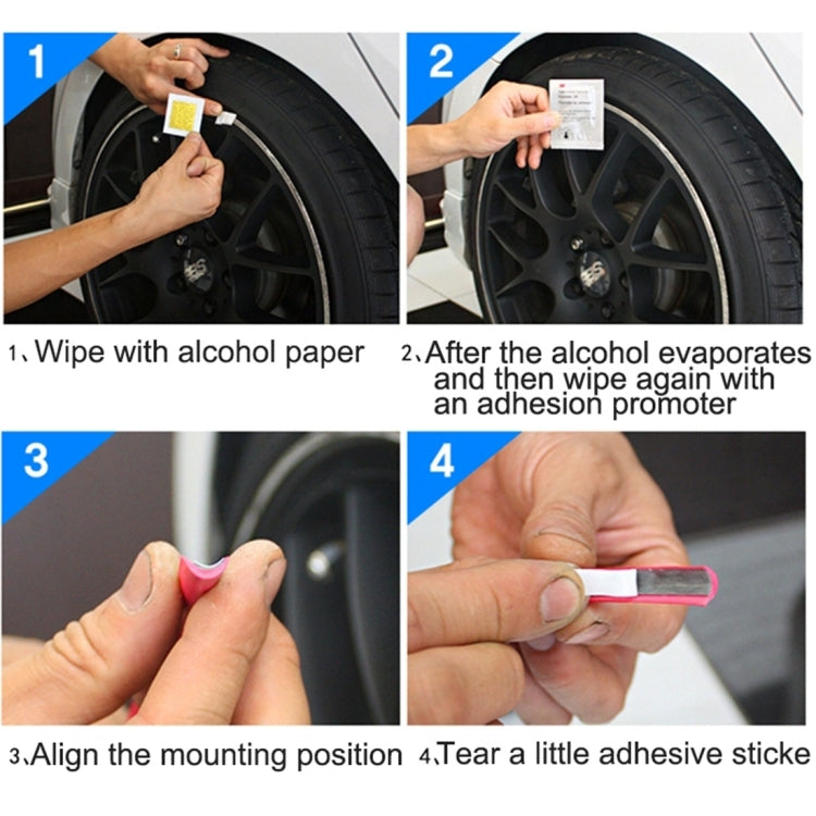 Universal Decorative Scratchproof Stickup 8M Flexible Car Wheel Hub TRIM Mouldings Shining Decoration Strip, 8m, 8m Shining