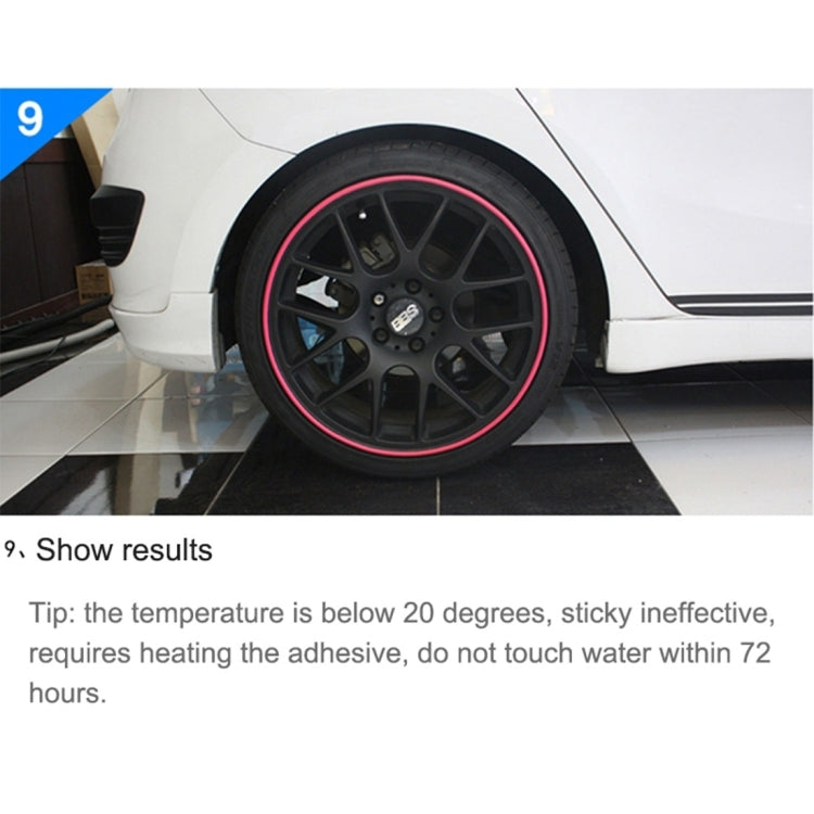Universal Decorative Scratchproof Stickup 8M Flexible Car Wheel Hub TRIM Mouldings Shining Decoration Strip, 8m, 8m Shining