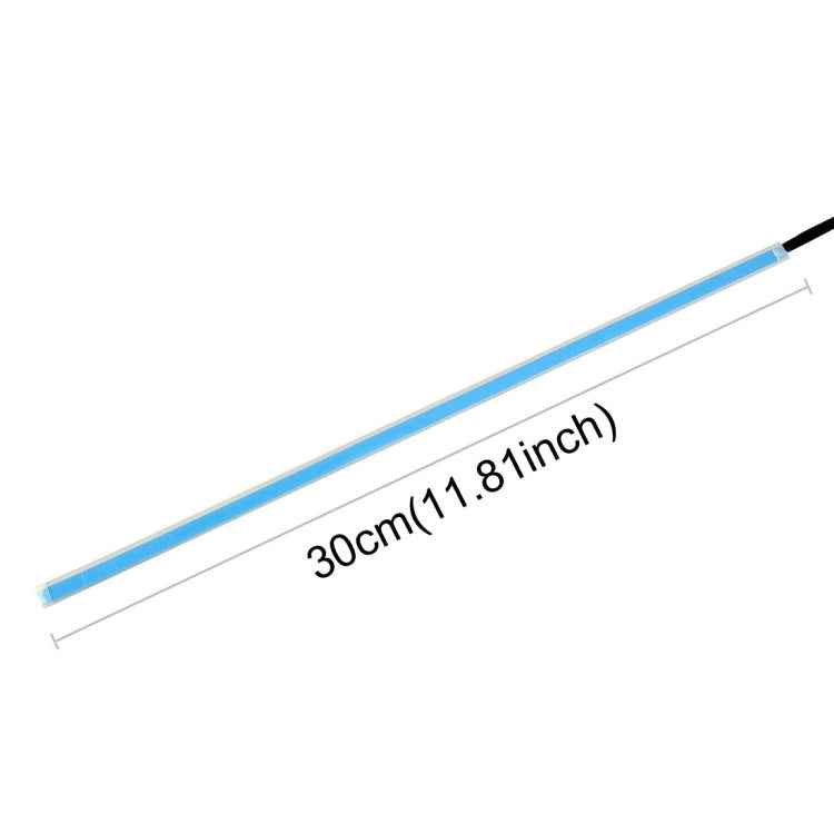 2 PCS 30cm DC12V 4.2W Ultra-thin Car Auto Double Colors Turn Lights / Running Lights, with LED SMD-2835 Lamp Beads (Turn Lights: Yellow Light; Running Lights: Ice Blue Light)