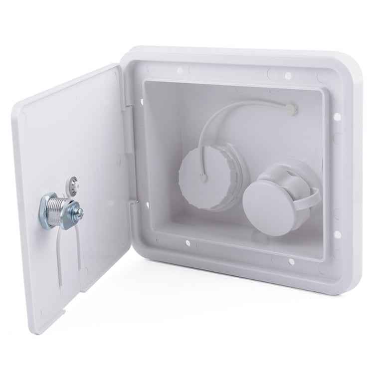 White Water Inlet Integrated Fill Dish Hatch Lock for RV Trailer Camper