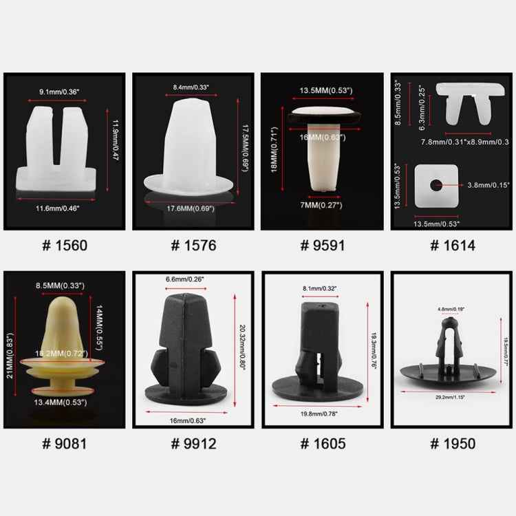 292 PCS Car Retainer Clips Assortment Car Panel Trim Plastic Fasteners Rivet Clips Set