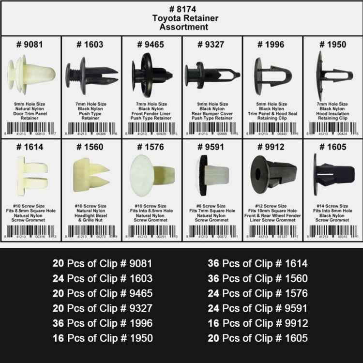 292 PCS Car Retainer Clips Assortment Car Panel Trim Plastic Fasteners Rivet Clips Set