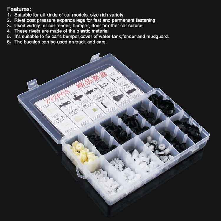 292 PCS Car Retainer Clips Assortment Car Panel Trim Plastic Fasteners Rivet Clips Set
