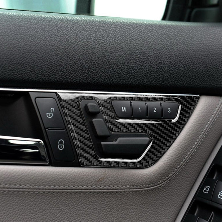 Lot de 2 autocollants décoratifs en fibre de carbone pour réglage du siège conducteur gauche, pour Mercedes-Benz W204 2007-2013 (A)