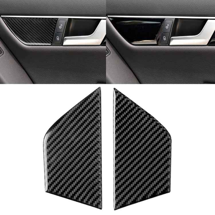 2 PCS Car Carbon Fiber Seat Adjustment Panel Decorative Sticker for Mercedes-Benz W204 2007-2013