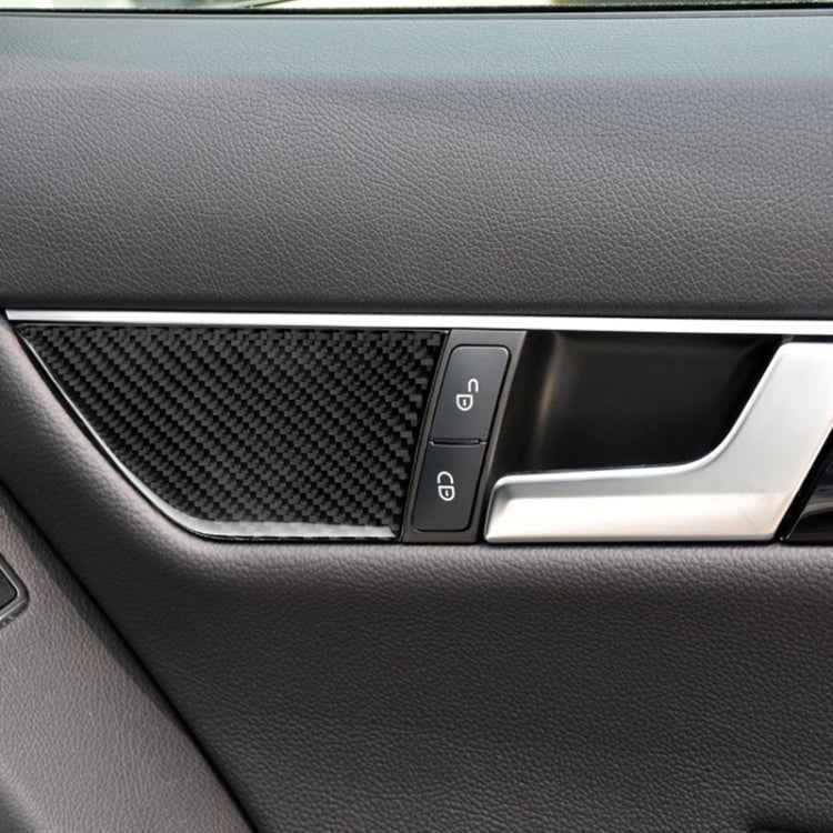 2 PCS Car Carbon Fiber Seat Adjustment Panel Decorative Sticker for Mercedes-Benz W204 2007-2013