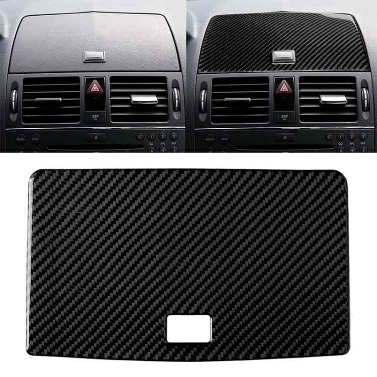 Car Carbon Fiber Console Navigation Panel Decorative Sticker for Mercedes-Benz W204 C Class 2007-2010