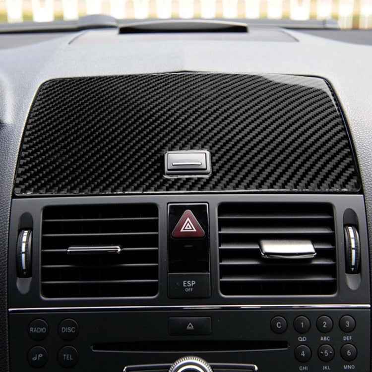 Car Carbon Fiber Console Navigation Panel Decorative Sticker for Mercedes-Benz W204 C Class 2007-2010
