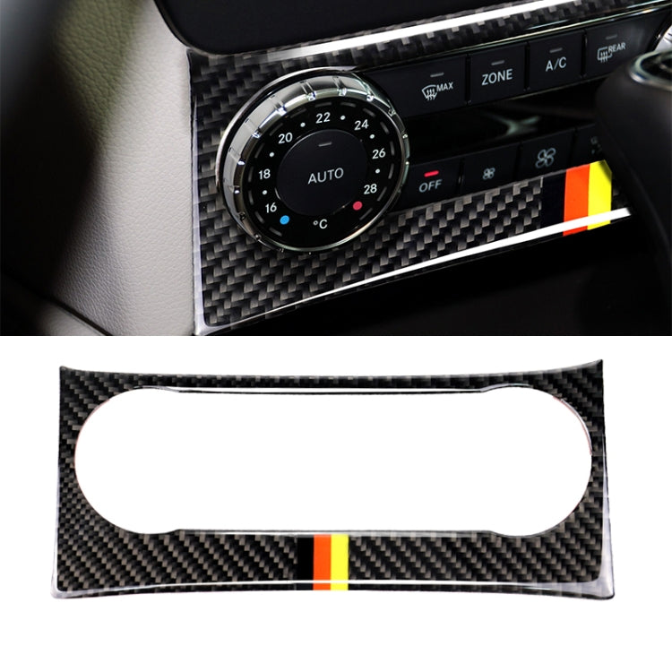 Car German Flag Carbon Fiber Air Conditioning Knob Control Panel Decorative Sticker for Mercedes-Benz W204 C Class 2011-2013, Air Conditioning Knob