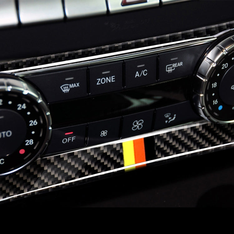 Car German Flag Carbon Fiber Air Conditioning Knob Control Panel Decorative Sticker for Mercedes-Benz W204 C Class 2011-2013, Air Conditioning Knob