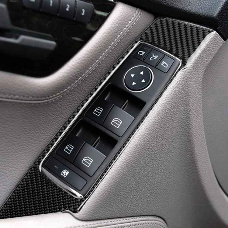 2 PCS Car Carbon Fiber Window Lift Panel Decorative Sticker for Mercedes-Benz W204 C Class 2007-2013, Left Drive