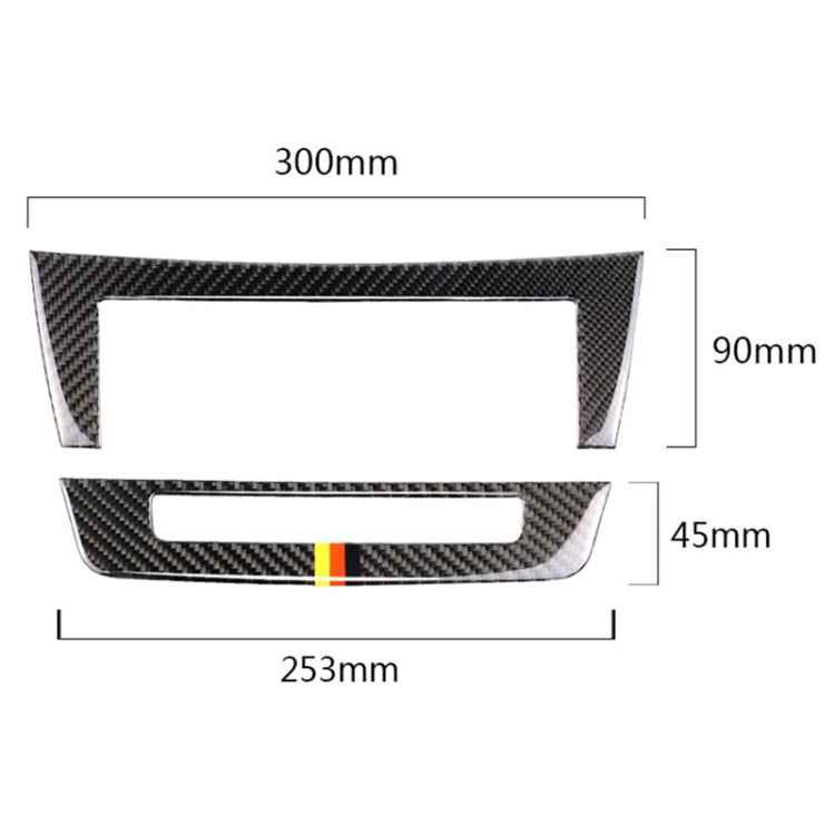 Car German Flag Carbon Fiber Central Control CD Panel Decorative Sticker for Mercedes-Benz W204 2011-2013 7-buttons