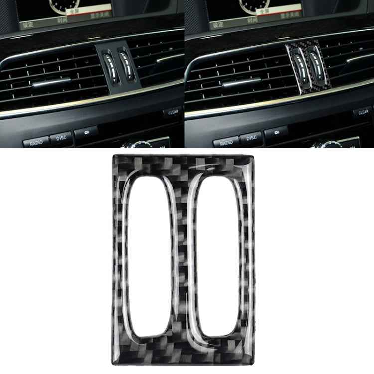 Car Carbon Fiber Intermediate Air Outlet Panel Decorative Sticker for Mercedes-Benz W204 2011-2013