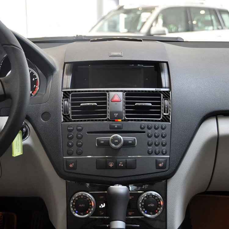 Car German Flag Carbon Fiber Air Outlet Ring + Intermediate Air Outlet + Side Air Outlet Panel Decorative Sticker for Mercedes-Benz W204 207-2010