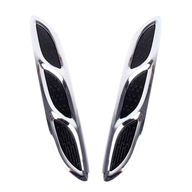 2PCS V-623 JDM Style Plastic Decorative Air Flow Intake Turbo Bonnet Hood Side Vent Cover With Self-adhesive Stick