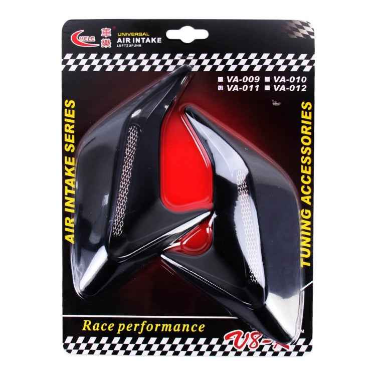 2PCS Plastic Decorative Air Flow Intake Turbo Bonnet Hood Side Vent Grille Cover With Self-adhesive Sticker