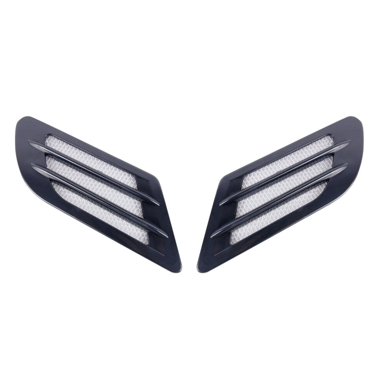 2 PCS Euro Style Metal Decorative Air Flow Intake Turbo Bonnet Hood Side Vent Grille Cover with Self-adhesive Sticker