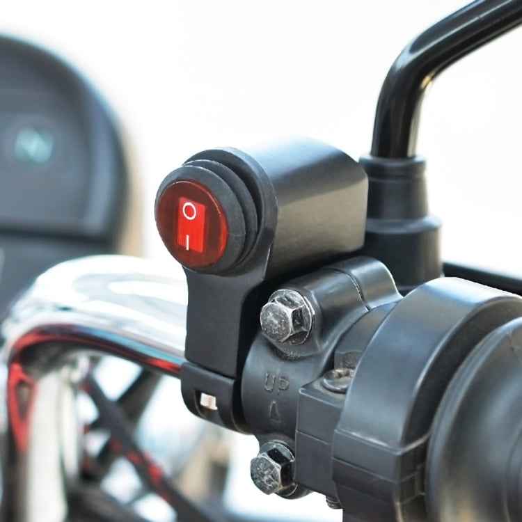 Motorcycle Headlight Auxiliary Light Waterproof Aluminum Alloy Single Flash Switches with Indicator Light