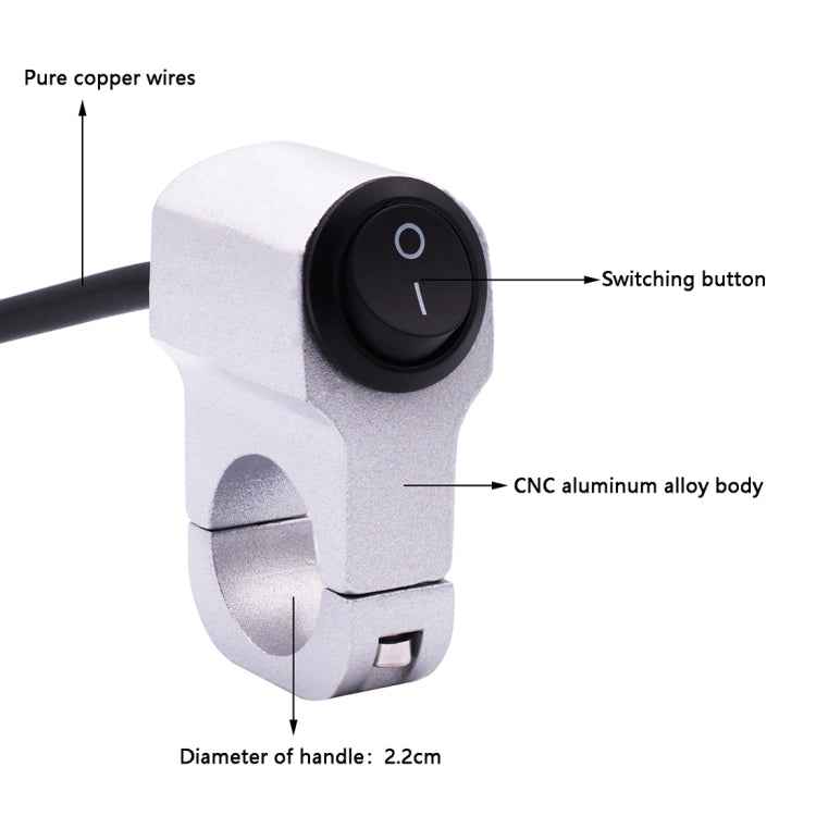 Motorcycle Headlight Auxiliary Light Aluminum Alloy Switches with Lock