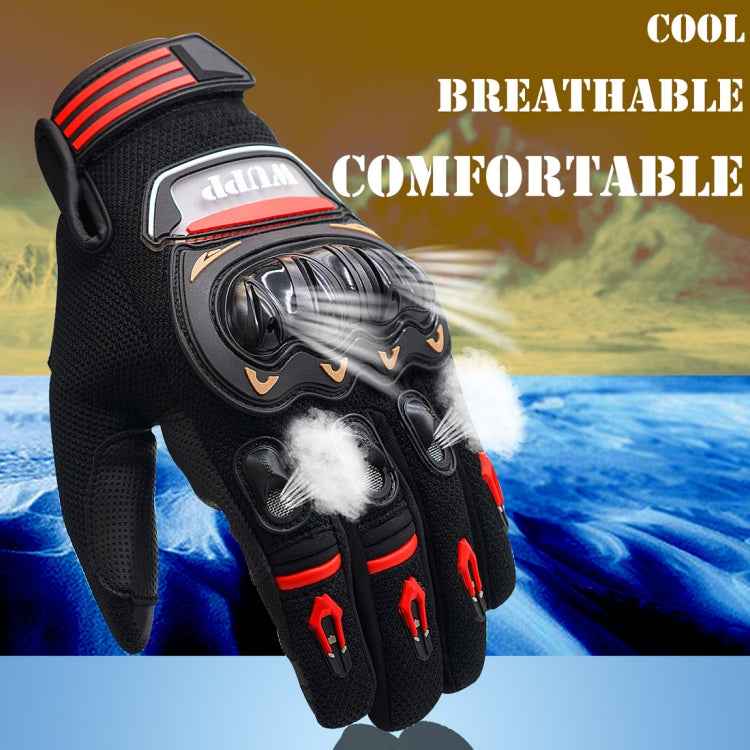 WUPP Motorcycle Gloves Touch Screen Waterproof Breathable Wearable Anti-skid Resistance Summer Winter Full-Finger Protective Gloves, Size: XL
