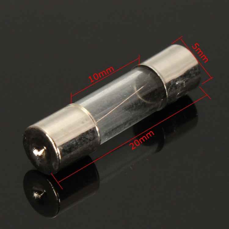 100 PCS 5 x 20mm Fuse Assorted Kits Glass Fuses Tube 0.2A 0.5A 1A 2A 3A 5A 8A 10A 15A 20A