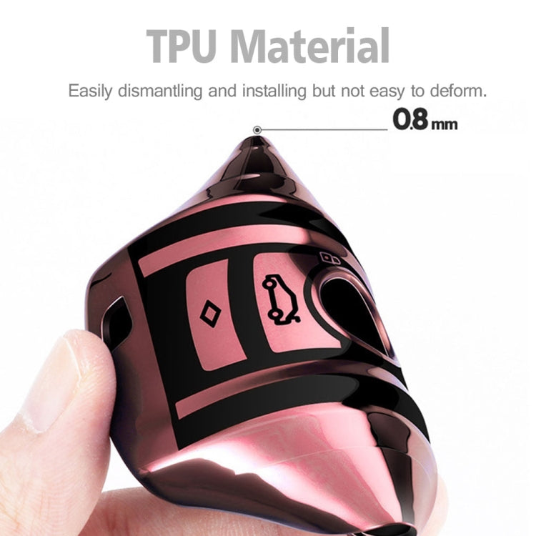 TPU One-piece Electroplating Opening Full Coverage Car Key Case with Key Ring for TOYOTA YARIS L / COROLLA / YARIS L / CAMRY / VIOS / HIGHLANDER