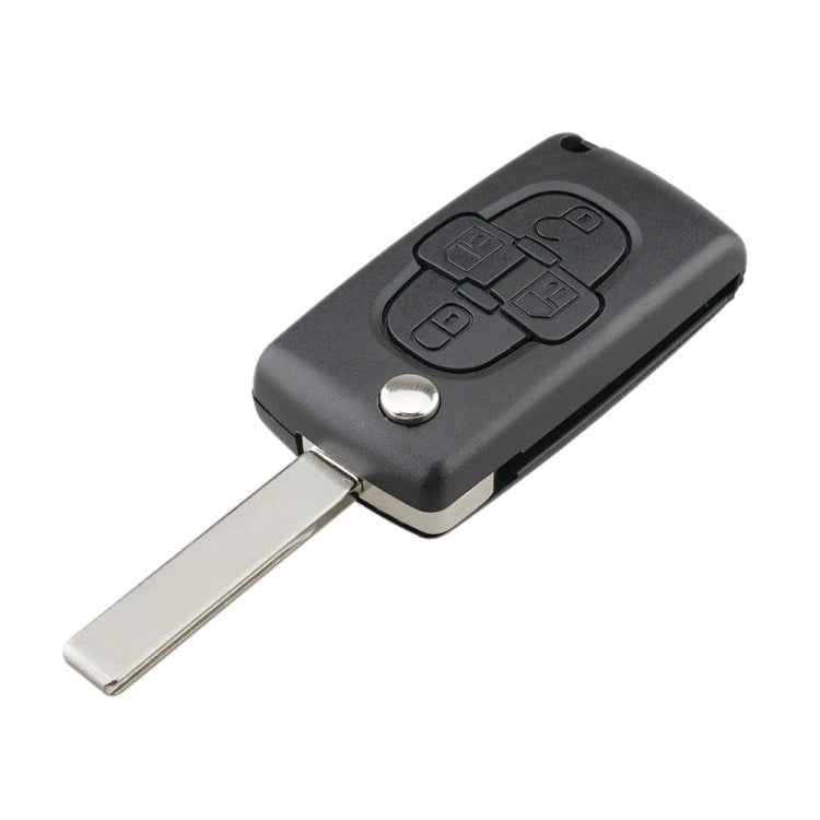 For CITROEN C8 / PEUGEOT 1007 Car Keys Replacement 4 Buttons Car Key Case with Grooved, without Holder