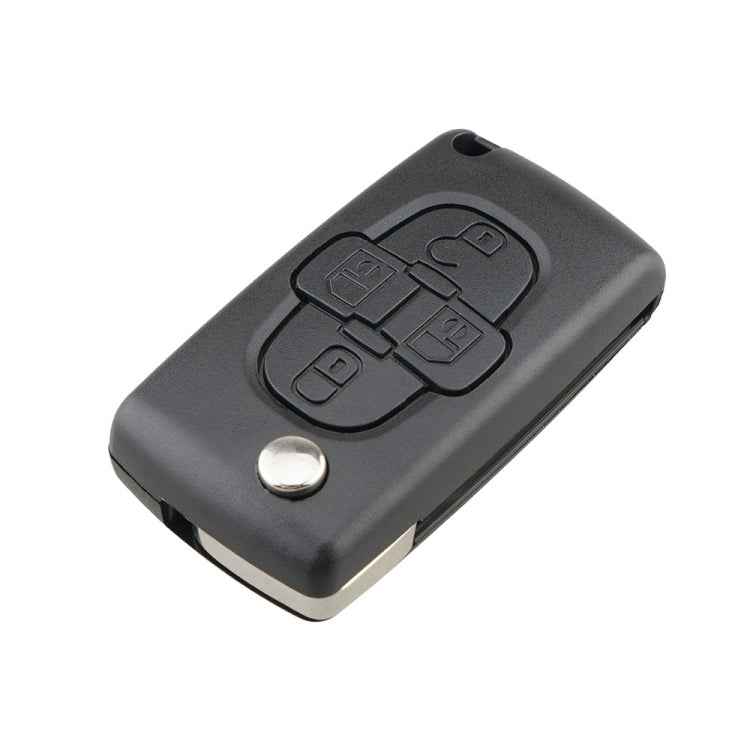 For CITROEN C8 / PEUGEOT 1007 Car Keys Replacement 4 Buttons Car Key Case with Grooved, without Holder