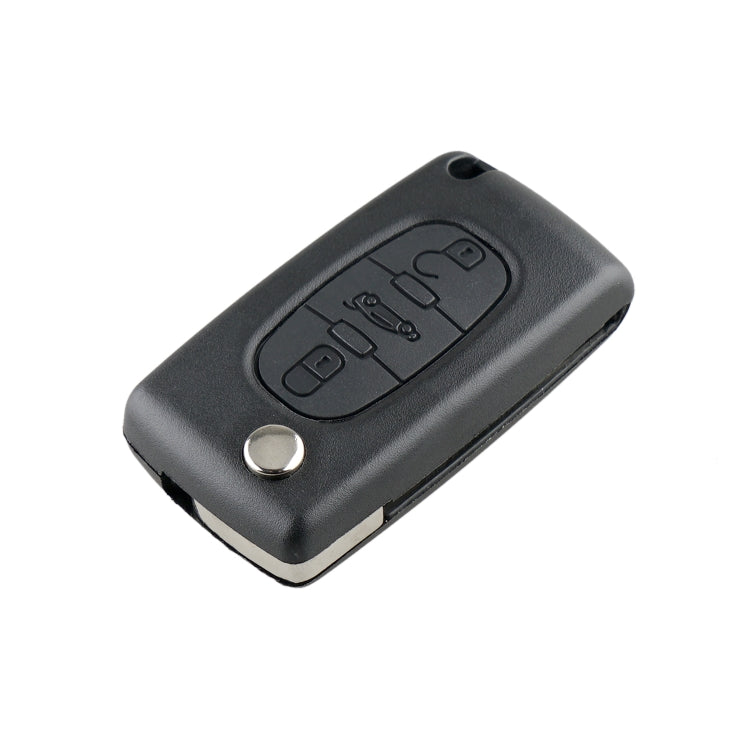 For PEUGEOT 3 Buttons Intelligent Remote Control Car Key with Integrated Chip & Battery & Holder & Slotted Key Blade, Frequency: 433MHz