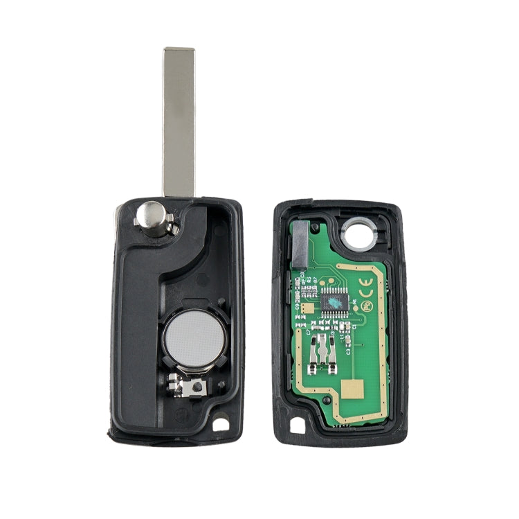 For PEUGEOT 3 Buttons Intelligent Remote Control Car Key with Integrated Chip & Battery & Holder & Slotted Key Blade, Frequency: 433MHz