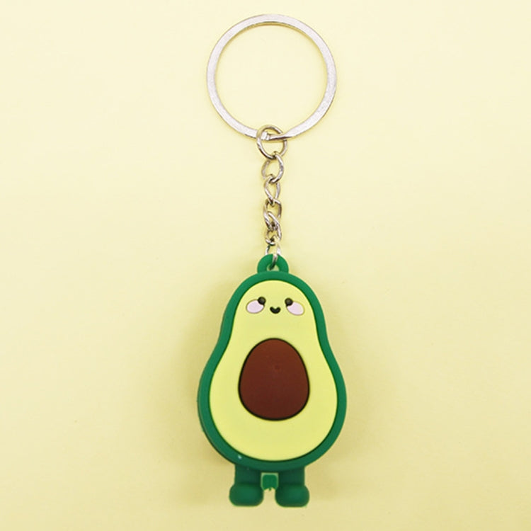 10 PCS Cute Fruit Jewelry Soft Silicone Cartoon Anthropomorphic Avocado Key Ring, Soft Silicone Avocado Shape
