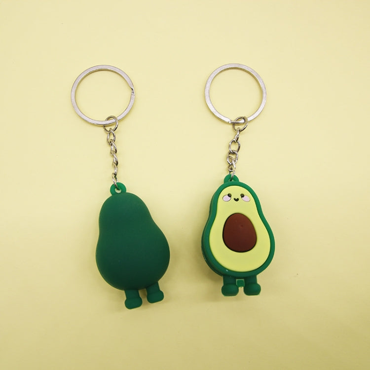 10 PCS Cute Fruit Jewelry Soft Silicone Cartoon Anthropomorphic Avocado Key Ring, Soft Silicone Avocado Shape