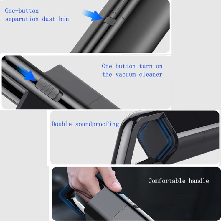 Car Portable Wireless 120W Handheld Powerful Vacuum Cleaner, Wireless (Black), Wireless (White)