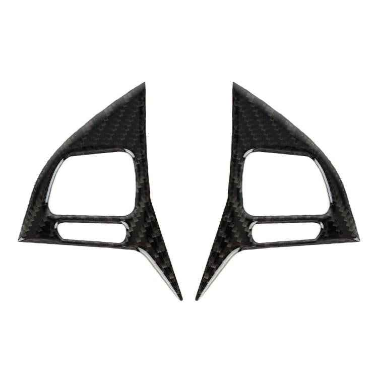 2 PCS Car Carbon Fiber Steering Wheel Button Decorative Sticker for Volkswagen Touareg
