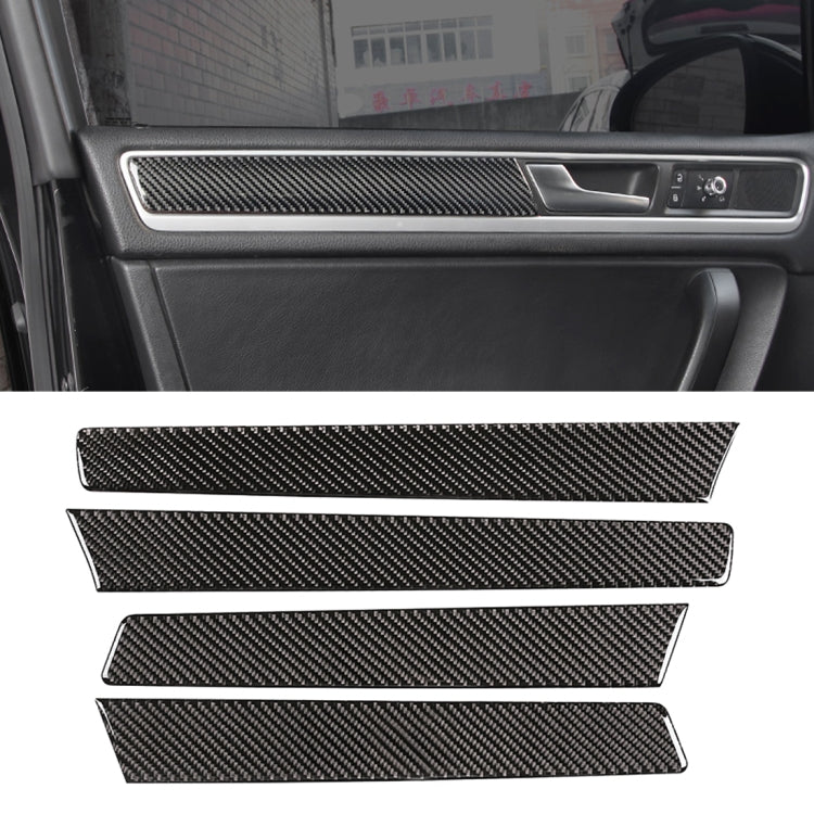 4 PCS Car Carbon Fiber Door Panel Decorative Sticker for Volkswagen Touareg, Door Panel