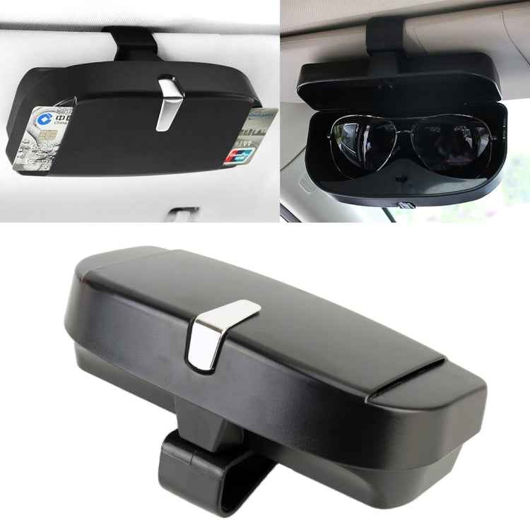 Car Multi-functional Glasses Case Sunglasses Box with Card Slot, Flat Style