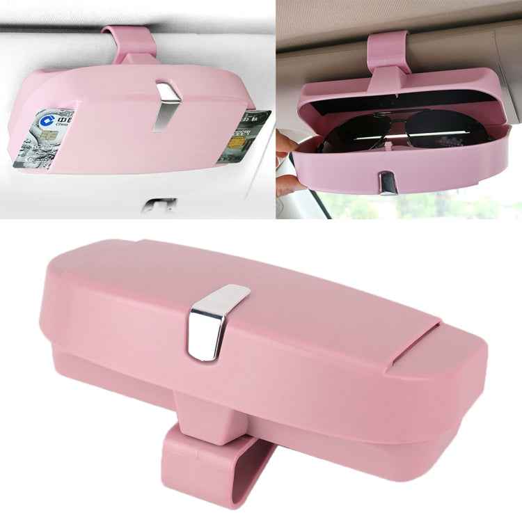 Car Multi-functional Glasses Case Sunglasses Box with Card Slot, Flat Style