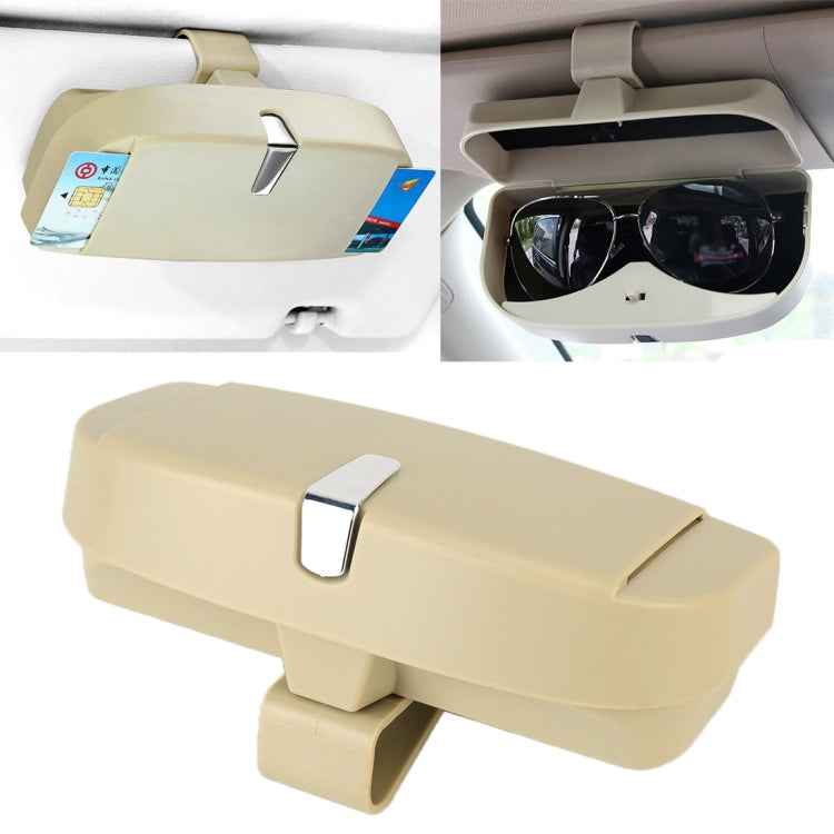 Car Multi-functional Glasses Case Sunglasses Box with Card Slot, Flat Style