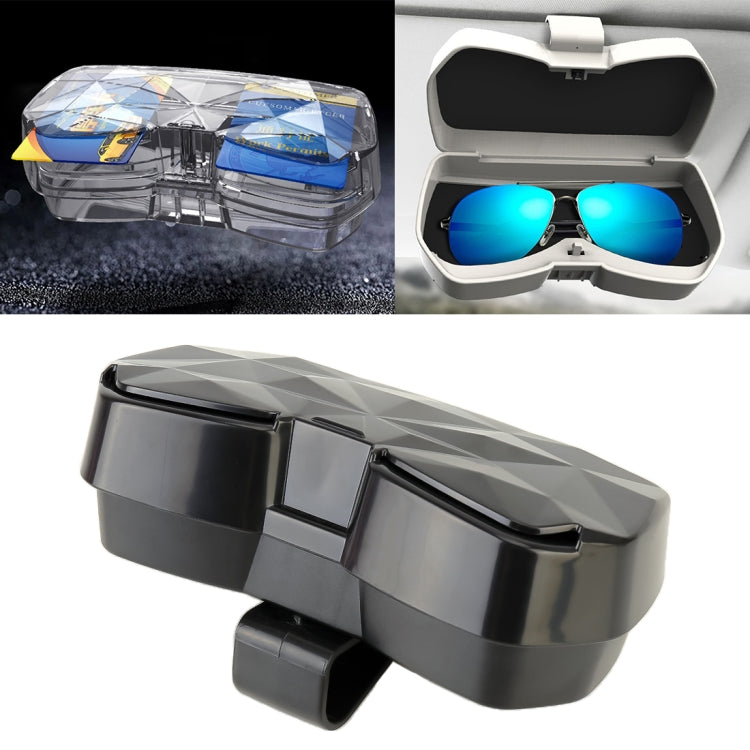 Car Multi-functional Glasses Case Sunglasses Storage Holder with Card Slot, Diamond Style, Diamond Style (Beige), Diamond Style (Black), Diamond Style (Pink)