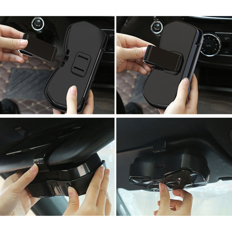 Car Multi-functional Glasses Case Sunglasses Storage Holder with Card Slot, Diamond Style, Diamond Style (Black), Diamond Style (Pink), Diamond Style (Beige)