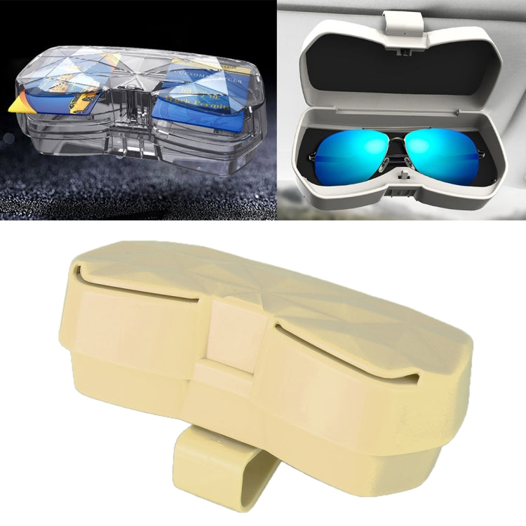 Car Multi-functional Glasses Case Sunglasses Storage Holder with Card Slot, Diamond Style, Diamond Style (Beige), Diamond Style (Black), Diamond Style (Pink)