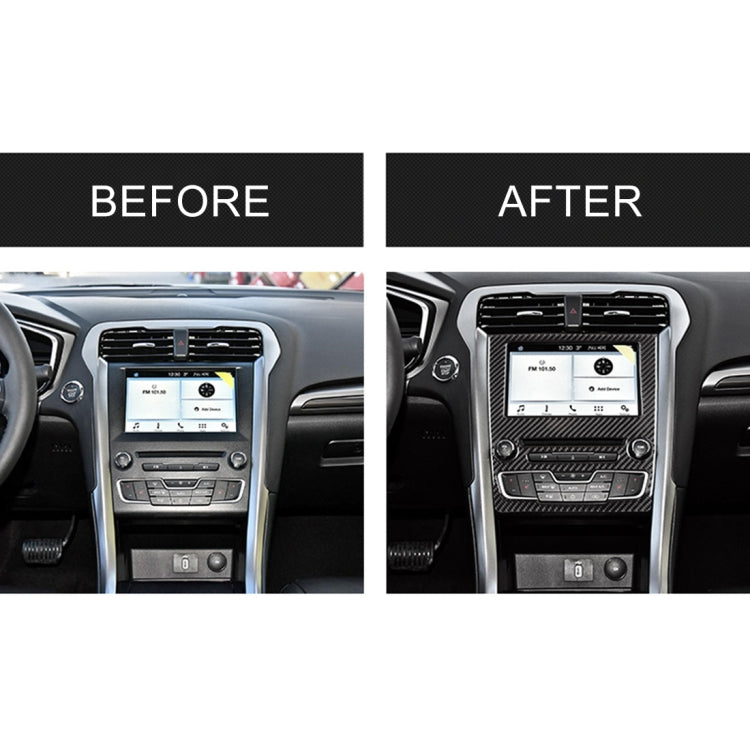 Car Carbon Fiber Central Control Panel Decorative Sticker for Ford New Mondeo, Central Control Panel