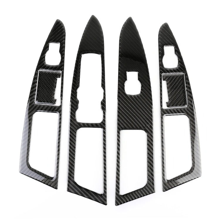6 PCS Car Carbon Fiber Window Lift Panel ecorative Sticker for Ford New Mondeo, Fiber Window Lift